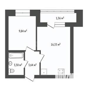 1-к квартира, вторичка, 35м2, 4/6 этаж