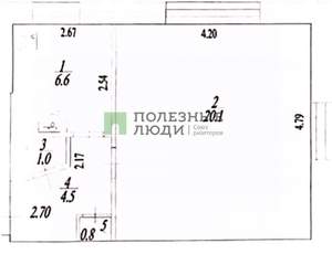 1-к квартира, вторичка, 33м2, 2/2 этаж