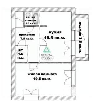 2-к квартира, вторичка, 53м2, 7/16 этаж