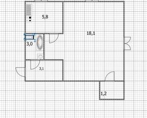 1-к квартира, вторичка, 31м2, 1/5 этаж