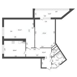 2-к квартира, вторичка, 62м2, 9/16 этаж
