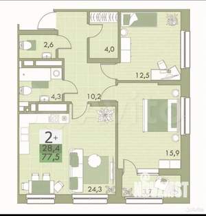 3-к квартира, вторичка, 74м2, 5/25 этаж