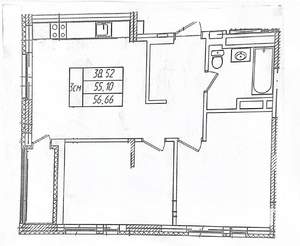 3-к квартира, вторичка, 55м2, 23/27 этаж