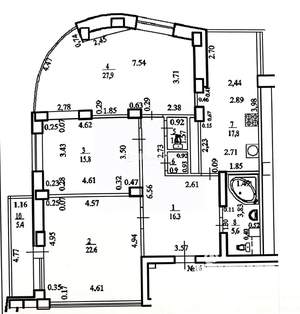 3-к квартира, вторичка, 102м2, 6/17 этаж