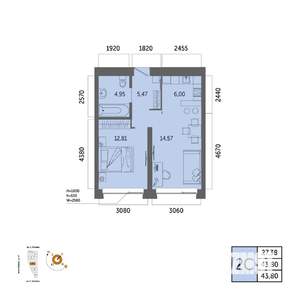 2-к квартира, вторичка, 44м2, 11/32 этаж