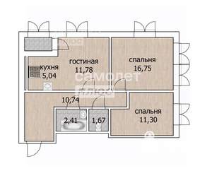 3-к квартира, вторичка, 60м2, 24/25 этаж