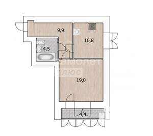 1-к квартира, вторичка, 44м2, 2/14 этаж