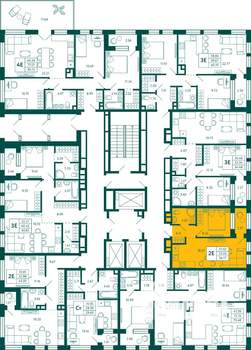 1-к квартира, строящийся дом, 34м2, 2/29 этаж