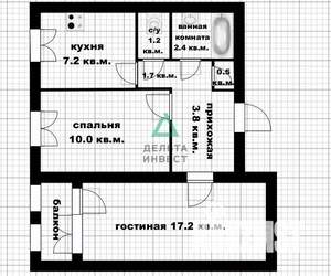 2-к квартира, вторичка, 44м2, 7/9 этаж