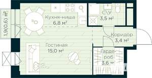 Студия квартира, вторичка, 33м2, 7/30 этаж
