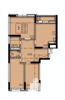 3-к квартира, вторичка, 86м2, 11/21 этаж