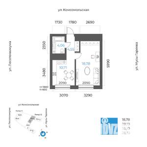 1-к квартира, вторичка, 38м2, 3/24 этаж