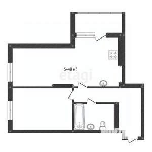 2-к квартира, вторичка, 48м2, 8/25 этаж