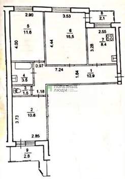 3-к квартира, вторичка, 64м2, 9/9 этаж