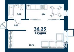 1-к квартира, вторичка, 36м2, 4/5 этаж