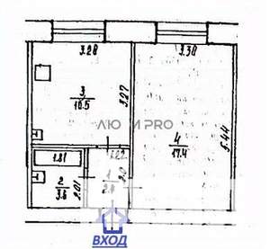 1-к квартира, вторичка, 34м2, 2/5 этаж