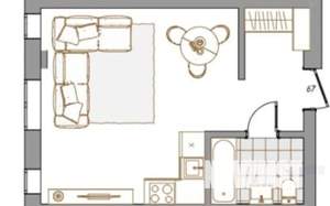 Студия квартира, вторичка, 28м2, 2/14 этаж