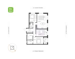 4-к квартира, вторичка, 89м2, 16/24 этаж