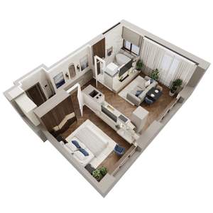 1-к квартира, вторичка, 51м2, 11/23 этаж