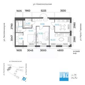 3-к квартира, вторичка, 75м2, 13/32 этаж