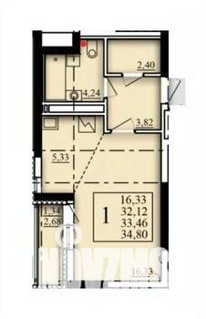 Студия квартира, вторичка, 33м2, 4/21 этаж