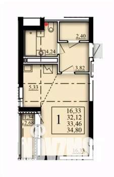 Студия квартира, вторичка, 33м2, 9/21 этаж