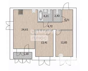 3-к квартира, вторичка, 68м2, 7/19 этаж