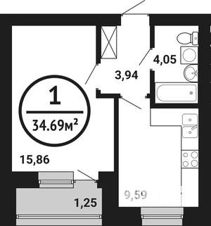 1-к квартира, вторичка, 35м2, 5/8 этаж