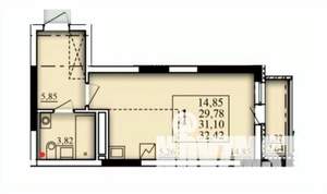 Студия квартира, вторичка, 31м2, 12/21 этаж