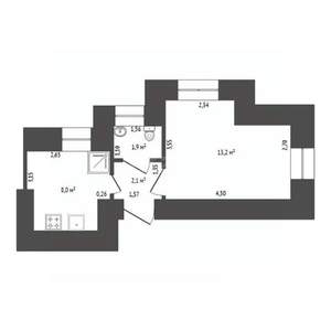 1-к квартира, вторичка, 25м2, 2/3 этаж