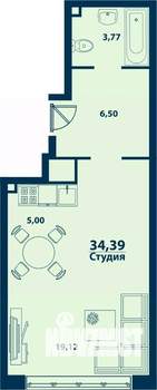 1-к квартира, строящийся дом, 34м2, 1/24 этаж