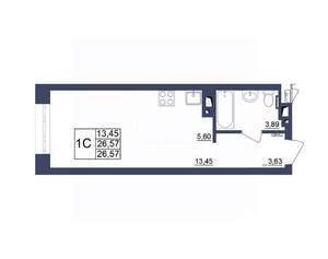 Студия квартира, вторичка, 26м2, 29/34 этаж
