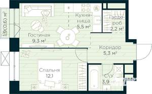 1-к квартира, вторичка, 39м2, 13/15 этаж