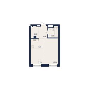 2-к квартира, строящийся дом, 39м2, 2/9 этаж