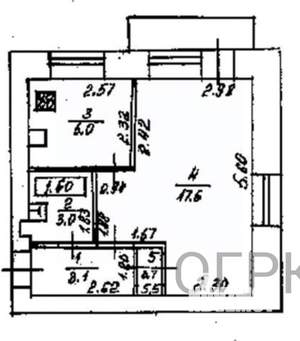 1-к квартира, вторичка, 30м2, 3/5 этаж