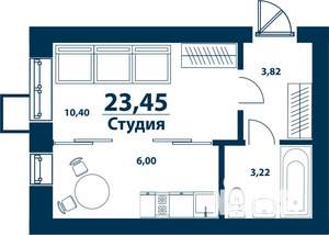 1-к квартира, вторичка, 23м2, 2/5 этаж