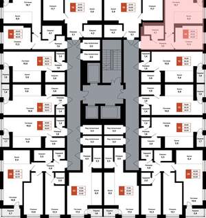 1-к квартира, вторичка, 46м2, 21/25 этаж