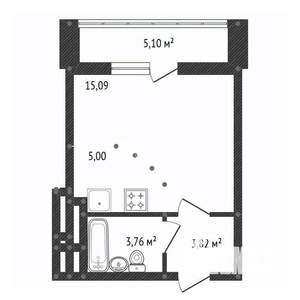 Студия квартира, вторичка, 27м2, 22/22 этаж