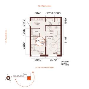 2-к квартира, вторичка, 48м2, 3/32 этаж