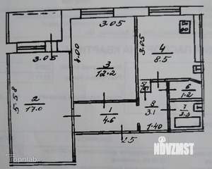 2-к квартира, вторичка, 52м2, 7/12 этаж