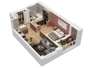 1-к квартира, вторичка, 49м2, 2/15 этаж
