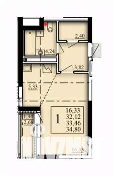 Студия квартира, вторичка, 33м2, 11/21 этаж