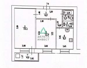 2-к квартира, вторичка, 49м2, 8/15 этаж