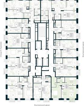2-к квартира, строящийся дом, 56м2, 10/30 этаж
