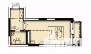 Студия квартира, вторичка, 31м2, 4/21 этаж