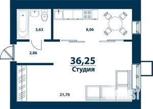 1-к квартира, вторичка, 36м2, 2/5 этаж