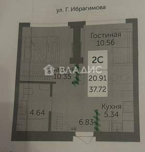 2-к квартира, вторичка, 38м2, 10/32 этаж