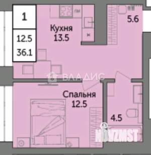 1-к квартира, вторичка, 37м2, 4/25 этаж