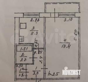 1-к квартира, вторичка, 30м2, 2/5 этаж