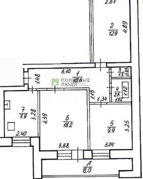 3-к квартира, вторичка, 69м2, 8/9 этаж